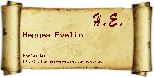 Hegyes Evelin névjegykártya